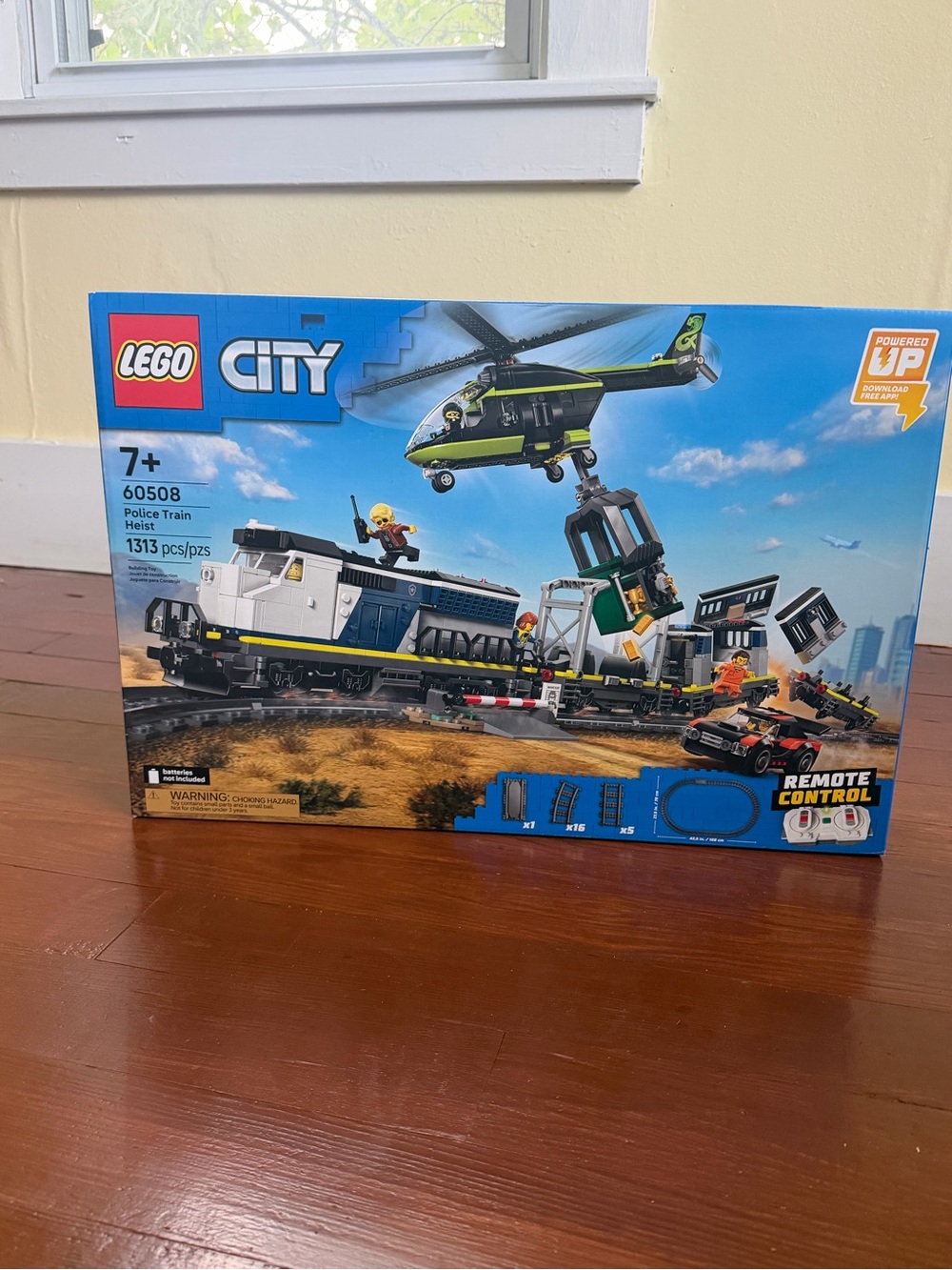Lego City Police Train Heist Set - Blue White Black Lime Accents